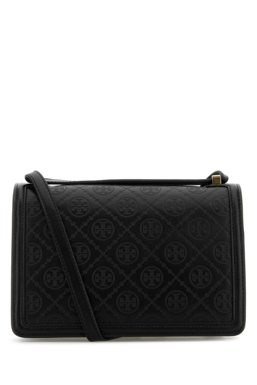 Black leather shoulder bag TORY BURCH (160210)