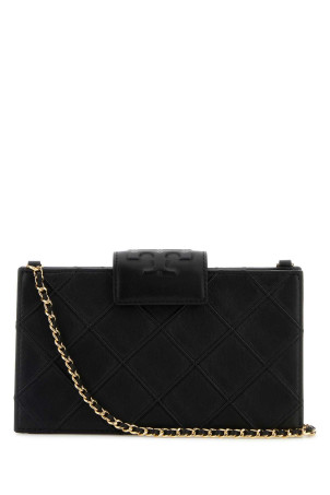 Black leather Fleming crossbody bag TORY BURCH (167250)