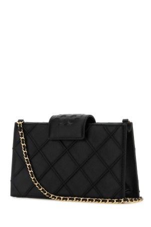 Black leather Fleming crossbody bag TORY BURCH (167250)