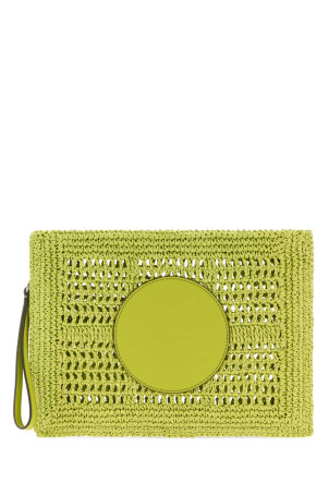 Light green raffia Ella clutch TORY BURCH (183254)