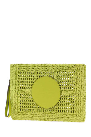Light green raffia Ella clutch TORY BURCH (183254)