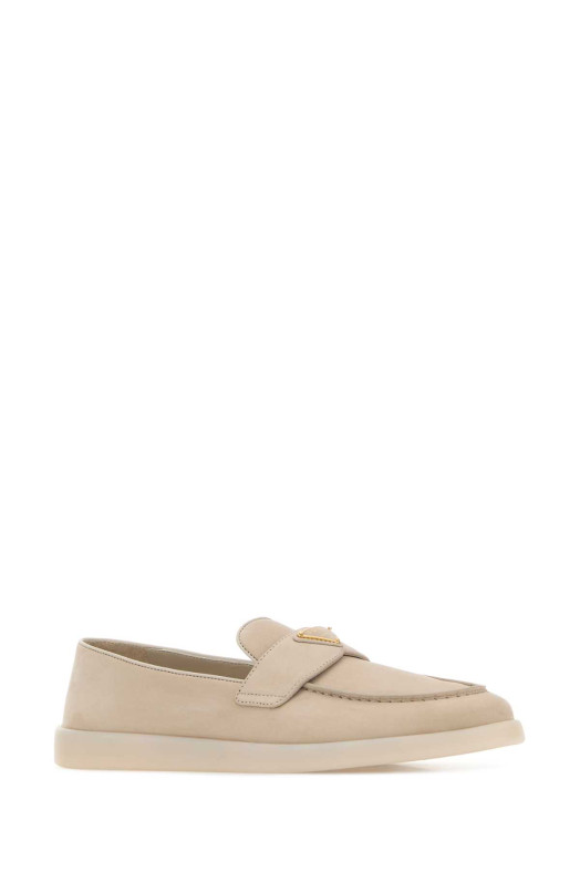 Лоферы из замши песочного цвета PRADA (1D222NFB025037)