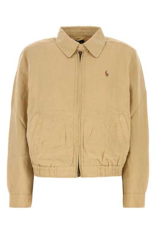 Бежева лляна куртка-бомбер POLO RALPH LAUREN (211938915)