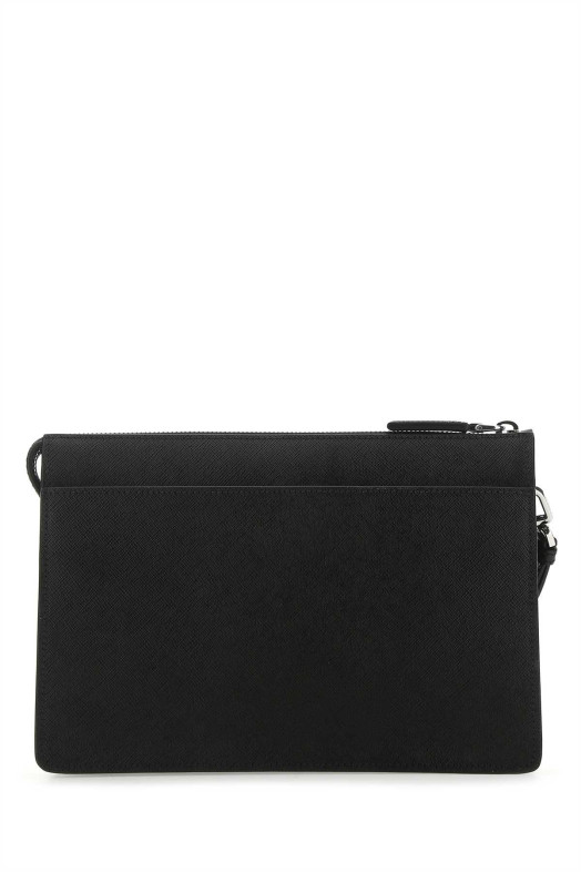 Black leather clutch Black PRADA (2VF032VOOI9Z2)