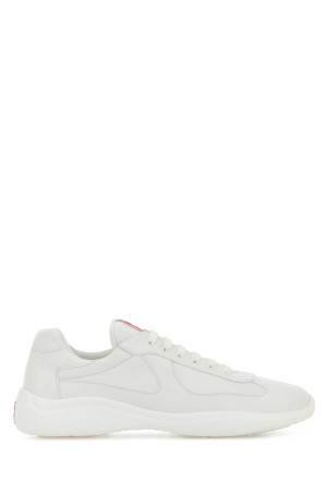 White nappa leather sneakers Black PRADA (4E3400FG000038)