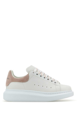White leather sneakers with powder pink suede heel ALEXANDER MCQUEEN (553770WIEF1)