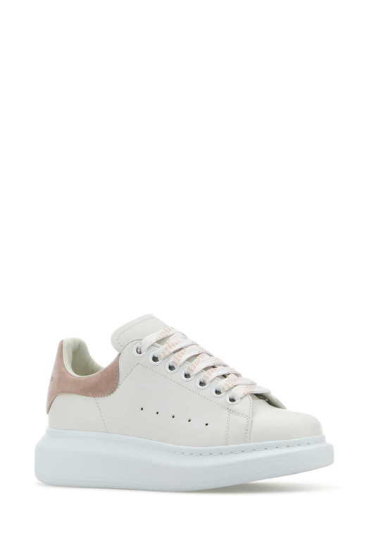 White leather sneakers with powder pink suede heel ALEXANDER MCQUEEN (553770WIEF1)