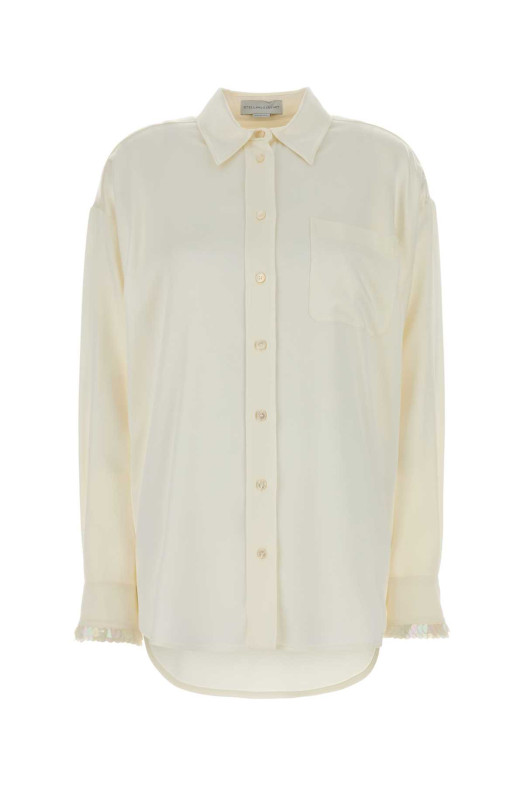 Біла атласна сорочка оверсайз STELLA McCARTNEY (6202003FU302)