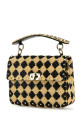 Two-tone raffia medium Rockstud Spike handbag VALENTINO GARAVANI (6W2B0122QUN)