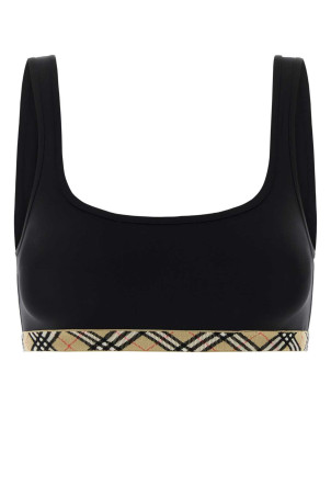 Black stretch nylon bikini top Black BURBERRY (8126404)