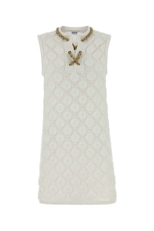 White stretch crochet dress White BURBERRY (8126501)