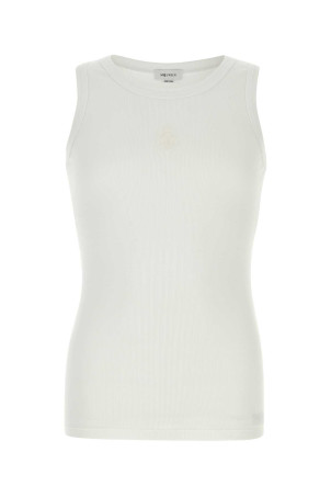 White stretch cotton tank top ALEXANDER MCQUEEN (815098QXAA9)