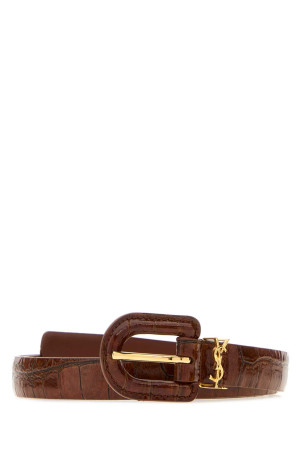 Brown leather belt SAINT LAURENT (848841AAF9L)