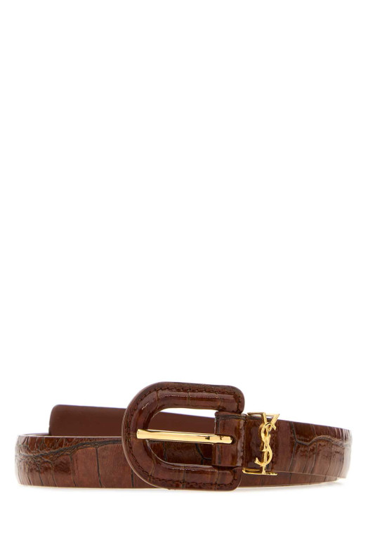 Коричневий шкіряний ремінь SAINT LAURENT (848841AAF9L)