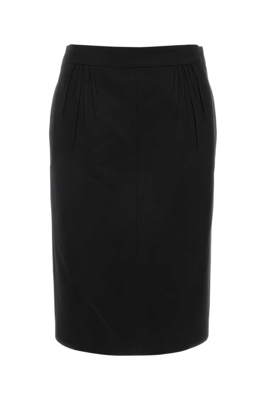 Чорна атласна спідниця Black SAINT LAURENT (863981Y1K44)