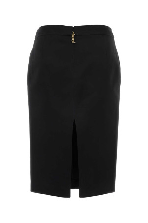 Black satin skirt Black SAINT LAURENT (863981Y1K44)