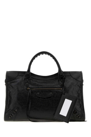 Black leather medium Le City handbag Black BALENCIAGA (8657602ACFH)