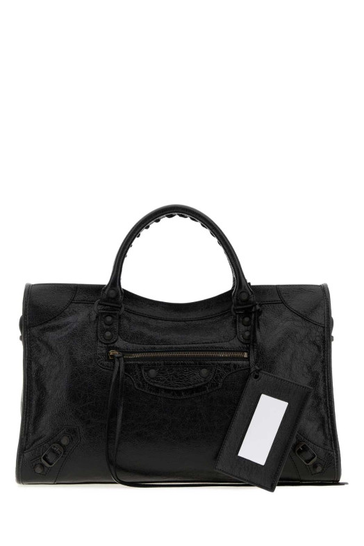Black leather medium Le City handbag Black BALENCIAGA (8657602ACFH)