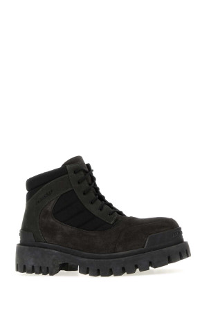 Slate suede and canvas Combat ankle boots BALENCIAGA (867708WCB45)