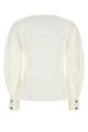 White stretch cotton shirt Blue GANNI (A1040353)