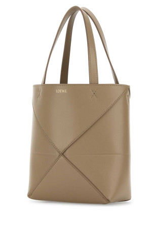 Beige leather mini Puzzle Fold handbag Brown LOEWE (A657V25X01)