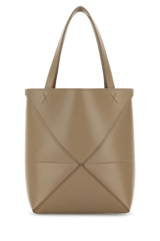 Beige leather mini Puzzle Fold handbag Brown LOEWE (A657V25X01)