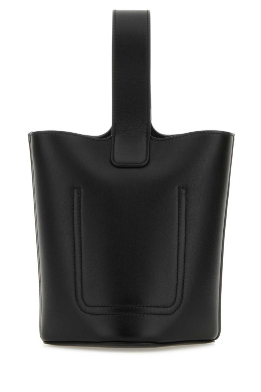 Black leather mini Pebble bucket bag Black LOEWE (AANBBBMX01)