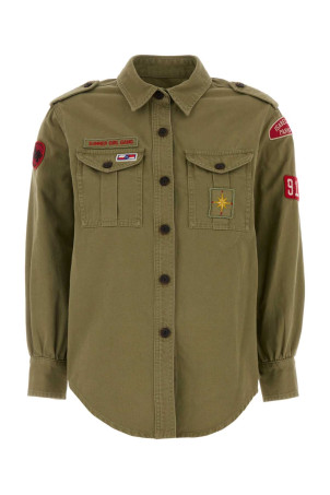 Army green cotton Umberta shirt ISABEL MARANT (CH0322FAD2I03I)