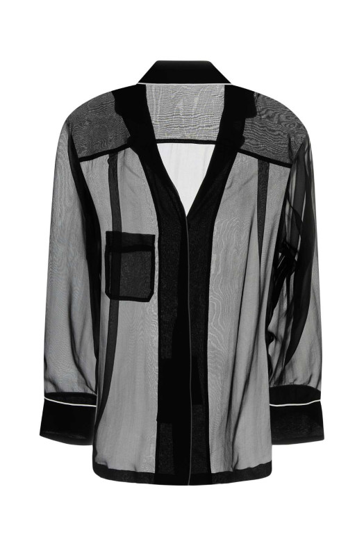Чорна шифонова сорочка Black DOLCE & GABBANA (F5U37TFU1AT) DOLCE & GABBANA