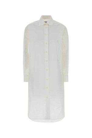 White poplin shirt dress White JIL SANDER (J03CT0636J45342)