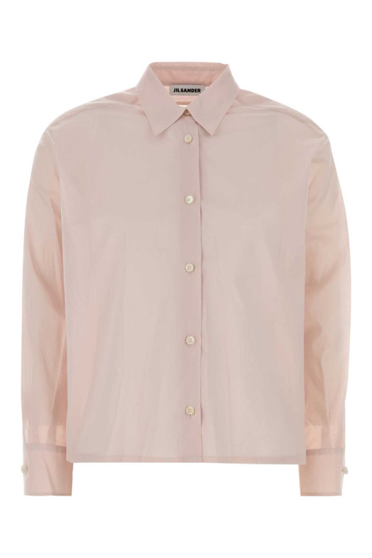 Бавовняна сорочка пастельно-рожевого кольору JIL SANDER (J03DL0229J45339)