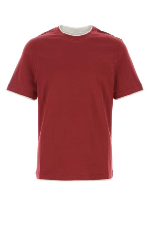 Tiziano red cotton t-shirt BRUNELLO CUCINELLI (M0B137427)