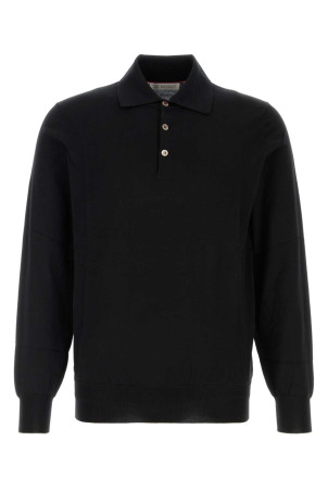 Black cotton polo shirt BRUNELLO CUCINELLI (M29800135)