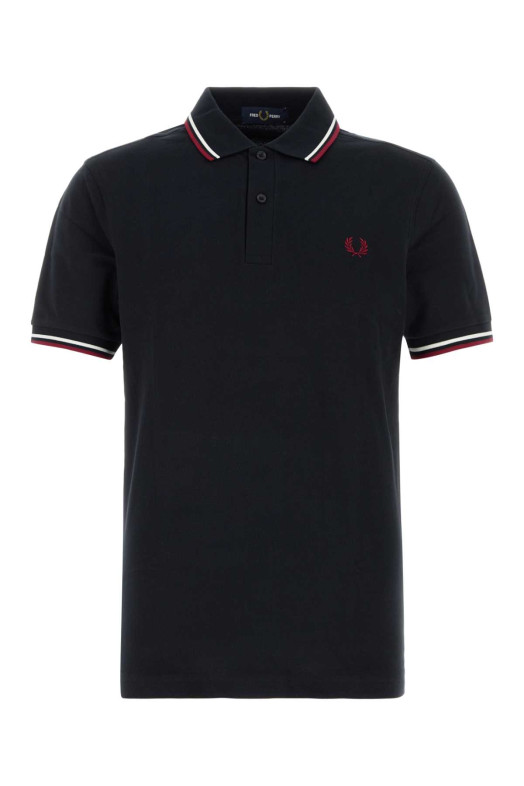 Полуприталена сорочка-поло з піке темно-синього кольору FRED PERRY (M3600P)
