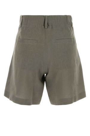 Sage green linen shorts BRUNELLO CUCINELLI (MA698DV499)