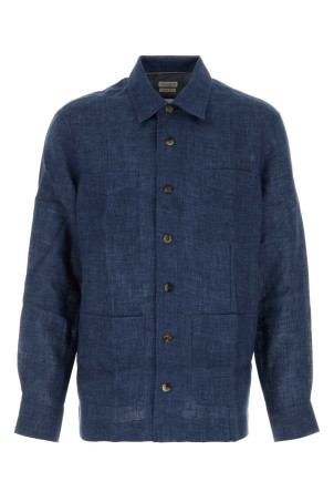 Navy blue linen shirt BRUNELLO CUCINELLI (MF6300648)