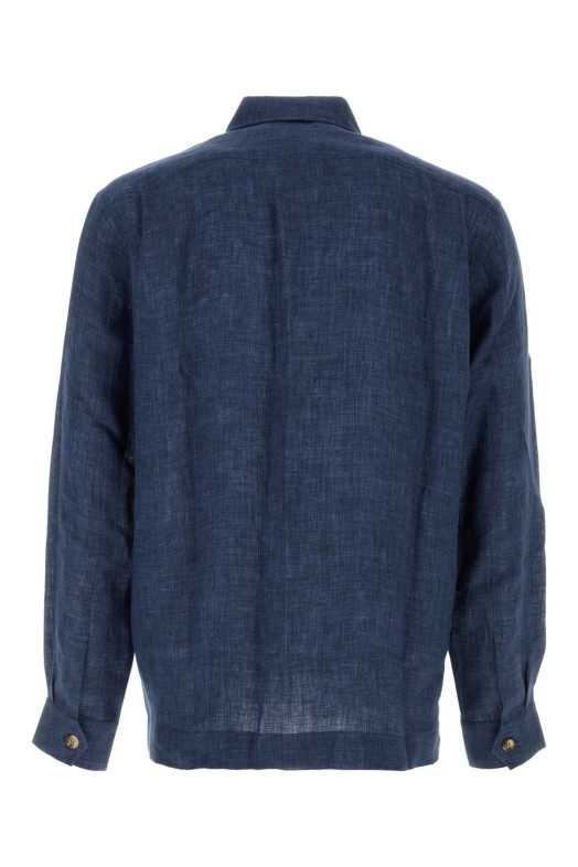 Темно-синя лляна сорочка BRUNELLO CUCINELLI (MF6300648)