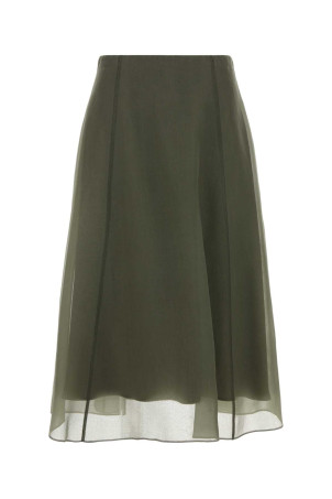 Sage green silk skirt BRUNELLO CUCINELLI (MF940G3877)