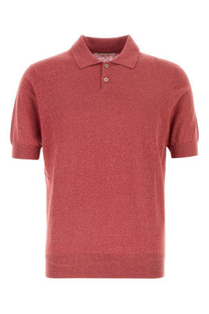 Fuchsia linen blend polo shirt BRUNELLO CUCINELLI (MSL806105)