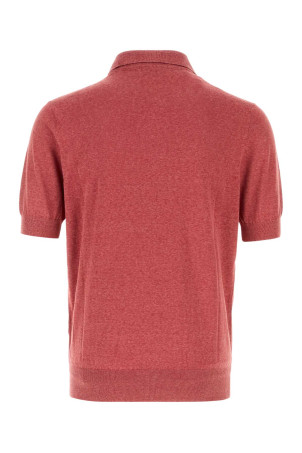 Fuchsia linen blend polo shirt BRUNELLO CUCINELLI (MSL806105)