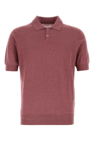Plum linen blend polo shirt BRUNELLO CUCINELLI (MSL806105)