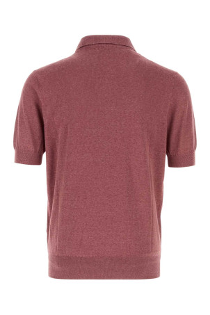 Plum linen blend polo shirt BRUNELLO CUCINELLI (MSL806105)
