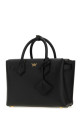 Black leather small Milla handbag Black and white MCM (MWTGSMA02)