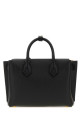 Black leather small Milla handbag Black and white MCM (MWTGSMA02)