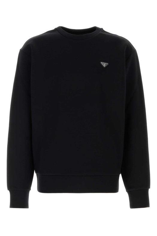 Black cotton sweatshirt Black PRADA (UJL90BSWMO11OQ)