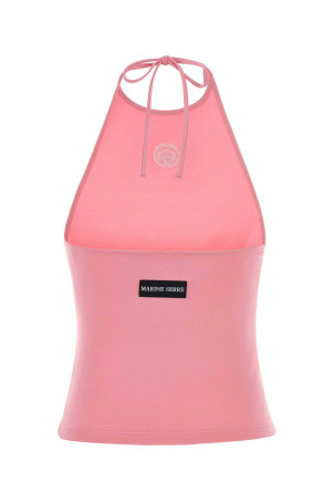Pink stretch cotton tank top MARINE SERRE (WTO504ACJER0115)