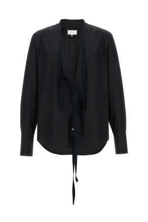 Raw cut hem shirt Black