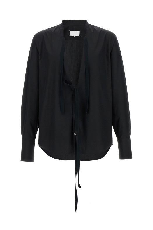 Сорочка з необробленим низом, чорна MAISON MARGIELA S67DT0031S43001900