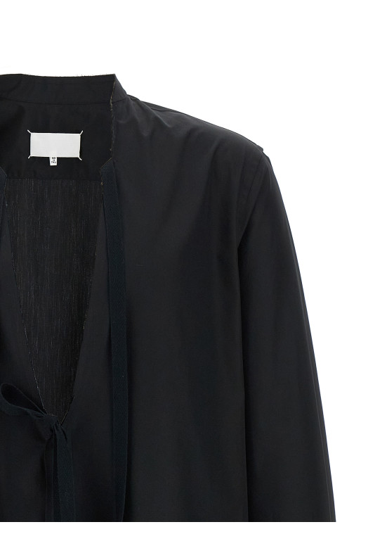 Сорочка з необробленим низом, чорна MAISON MARGIELA S67DT0031S43001900