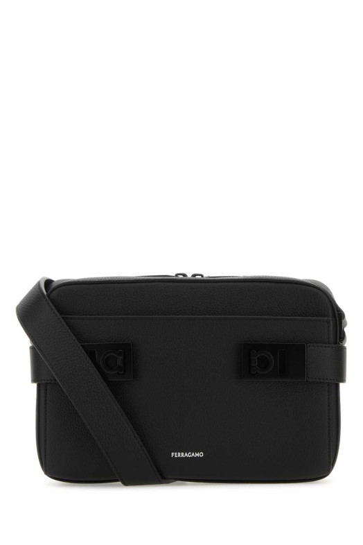 Black leather crossbody bag Black SALVATORE FERRAGAMO (241304763937)